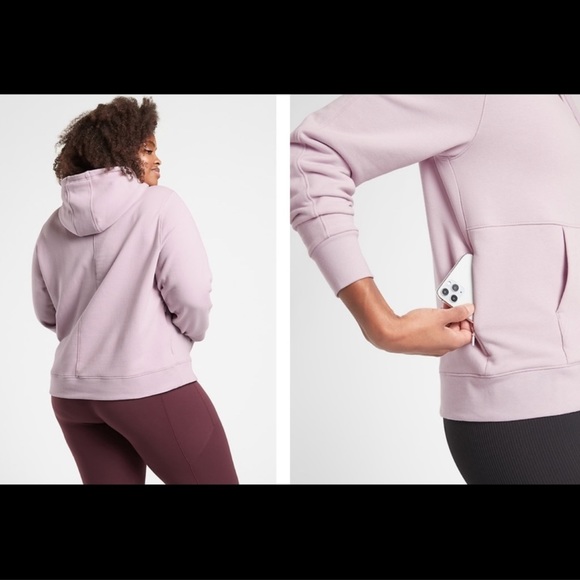 Athleta Retroplush Hoodie XL Shasta Purple Kangaroo Pocket Worn Twice - Picture 3 of 7